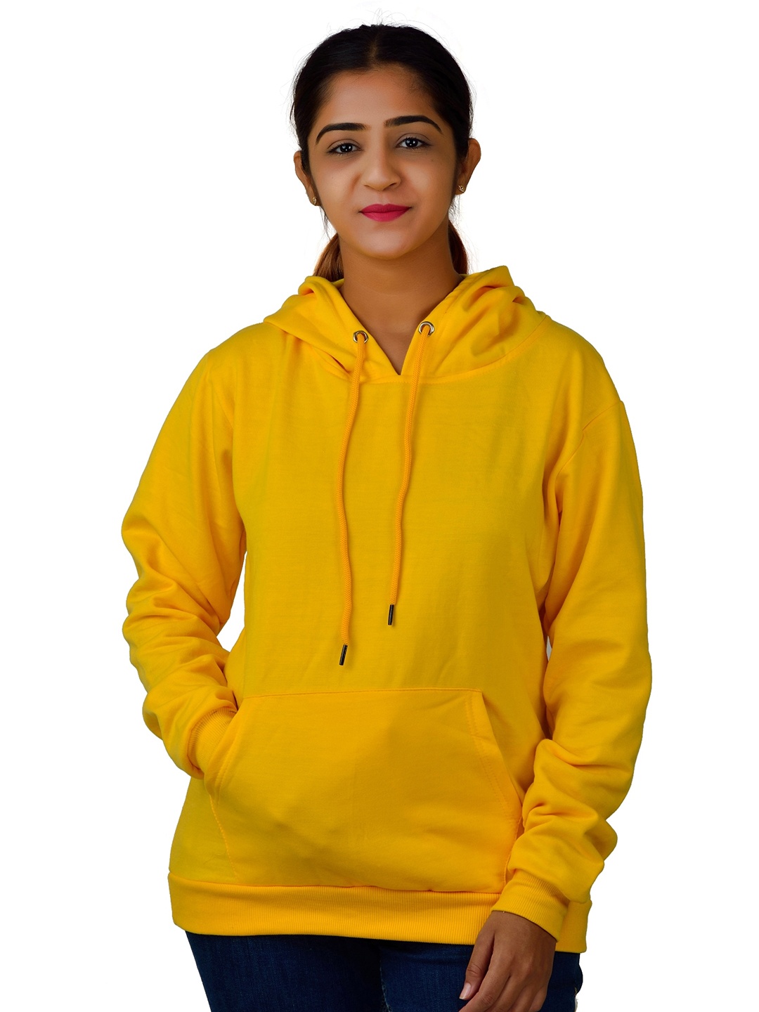 

Divra Clothing Unisex Long Sleeves Fleece Hooded Pullover Sweatshirt, Yellow