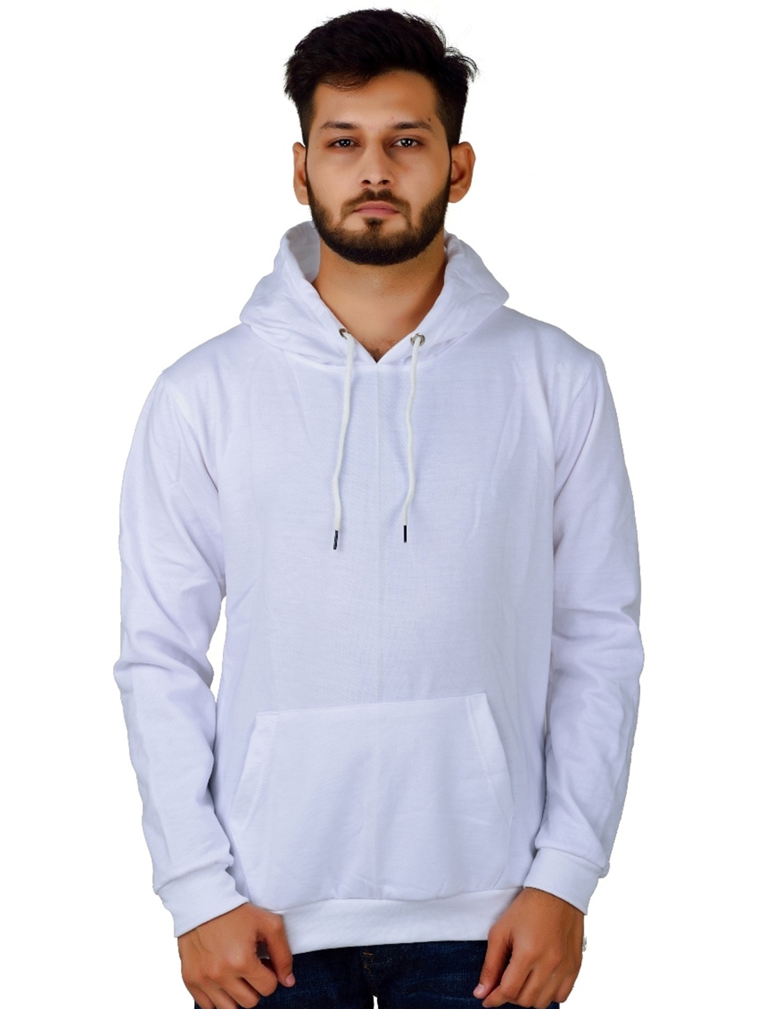 

Divra Clothing Hooded Pullover Fleece Sweatshirt, White