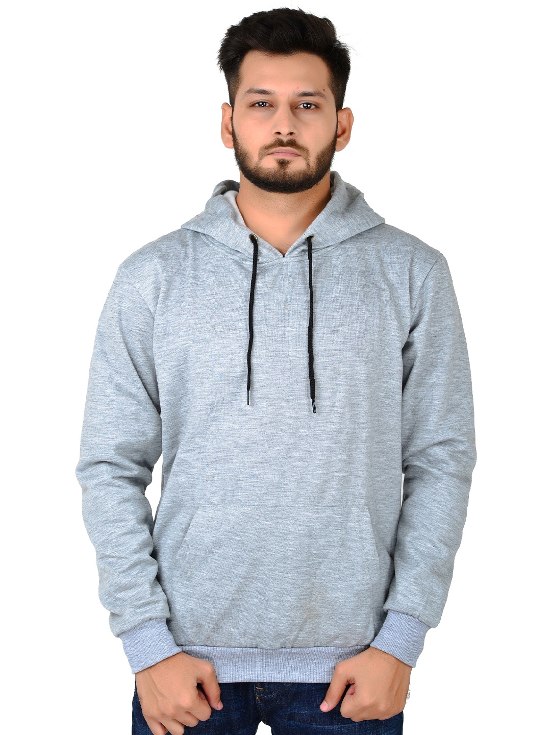 

Divra Clothing Unisex Hooded Long Sleeves Sweatshirt, Grey melange