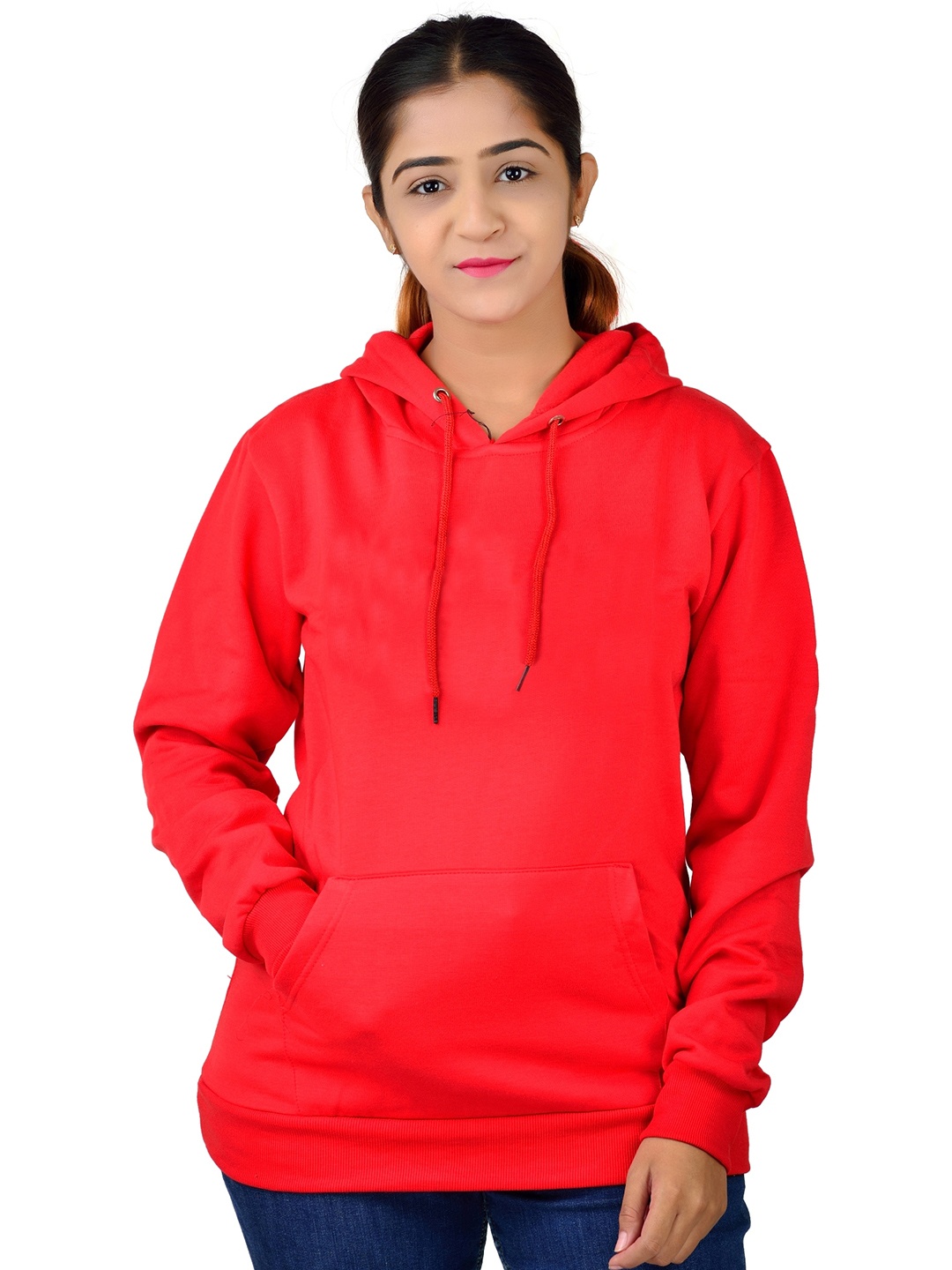 

Divra Clothing Unisex Hooded Long Sleeves Sweatshirt, Red