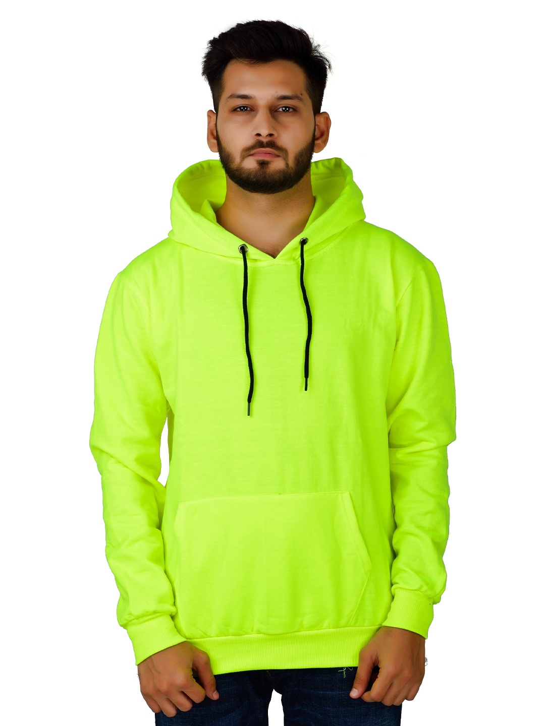 

Divra Clothing Unisex Hooded Long Sleeves Sweatshirt, Fluorescent green