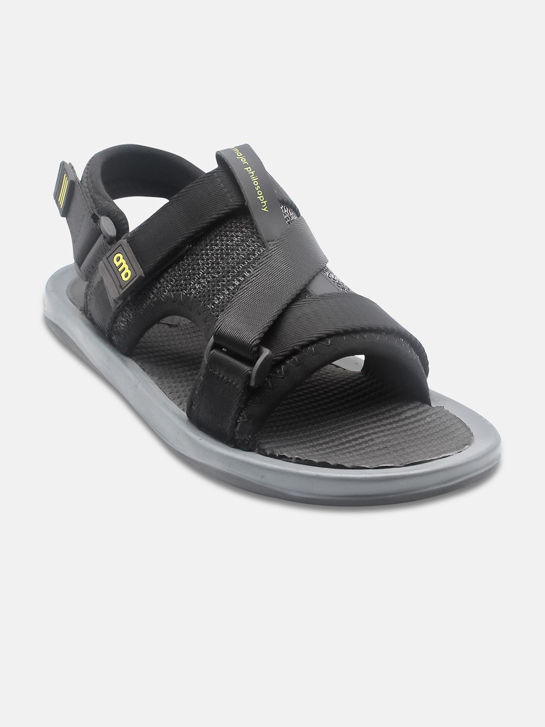 

AMP Men Velcro Detail Sports Sandals, Black