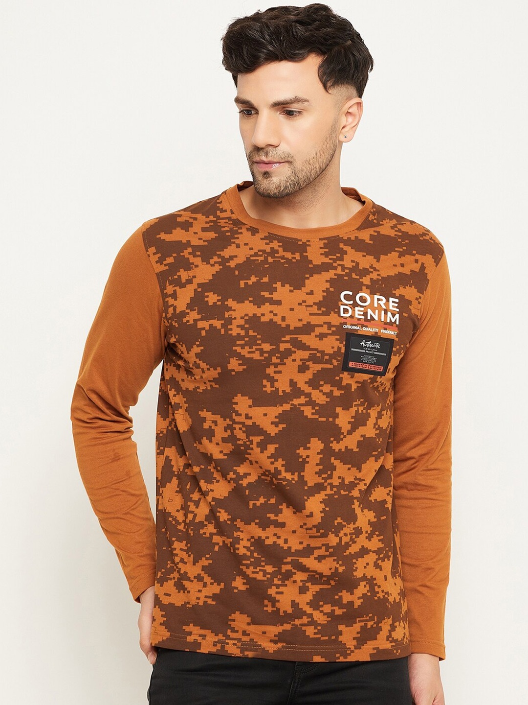 

Club York Graphic Printed Round Neck T-shirt, Brown