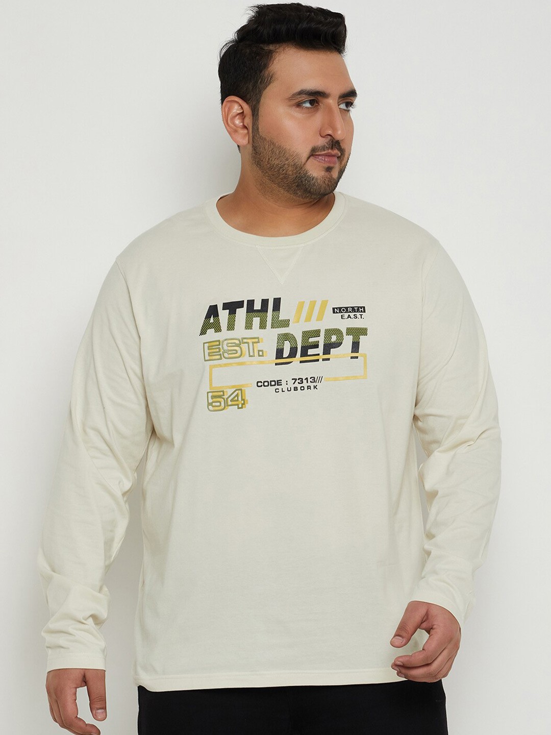 

Club York Typography Printed Round Neck T-shirt, Off white