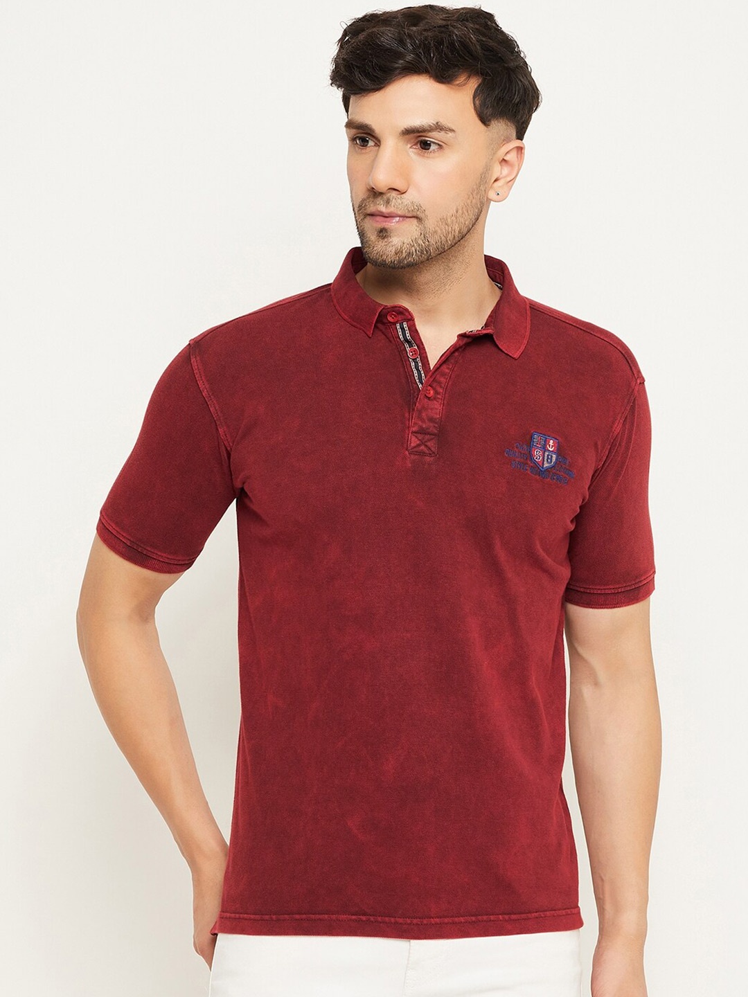 

Club York Polo Collar Cotton Regular Fit T-shirt, Maroon