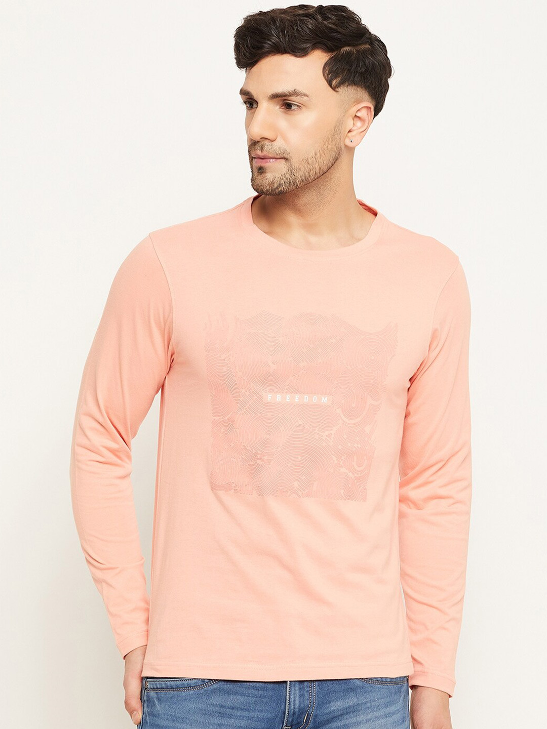

Club York Abstract Printed Long Sleeves T-shirt, Peach