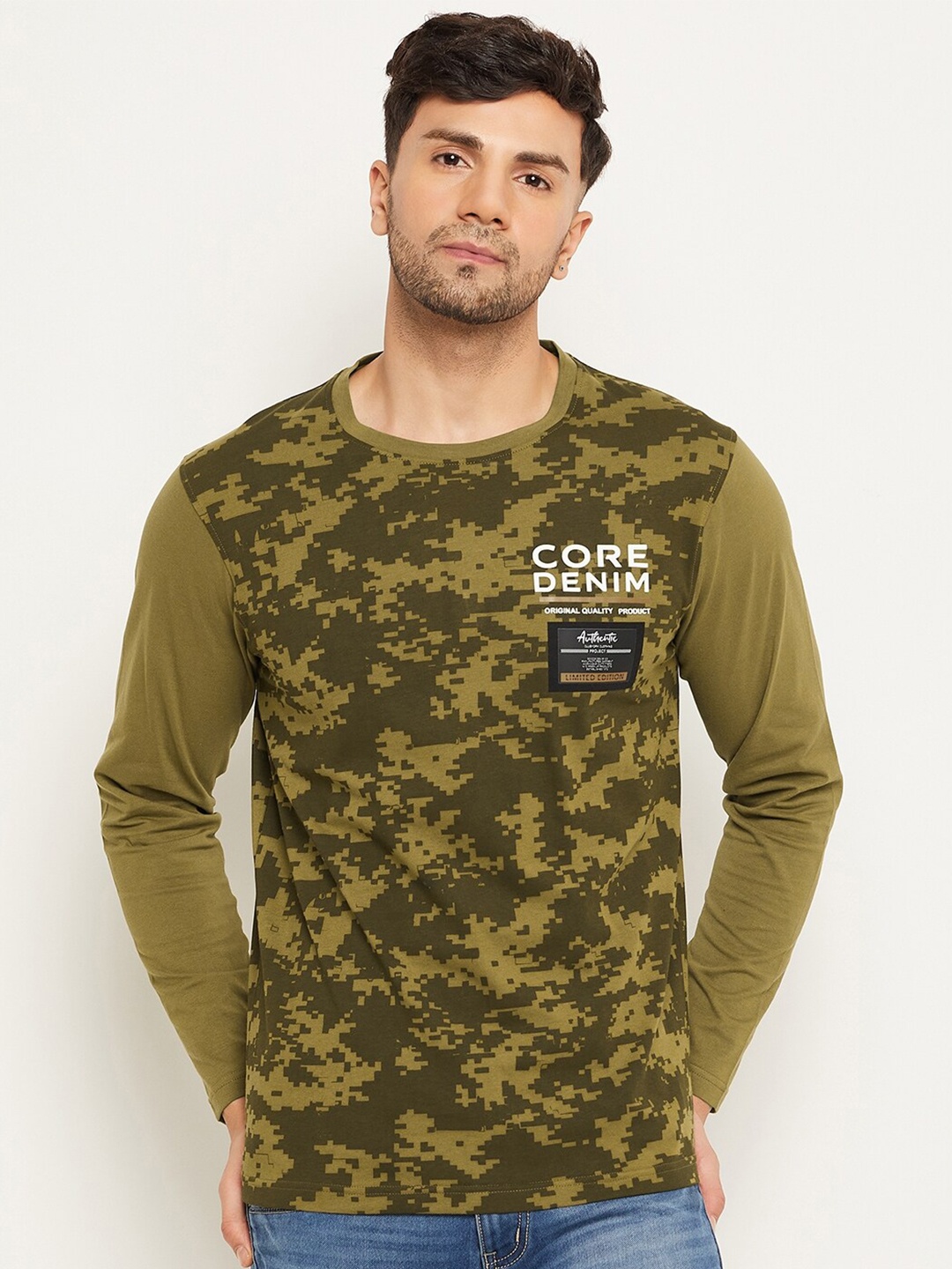 

Club York Abstract Printed Long Sleeves T-shirt, Olive
