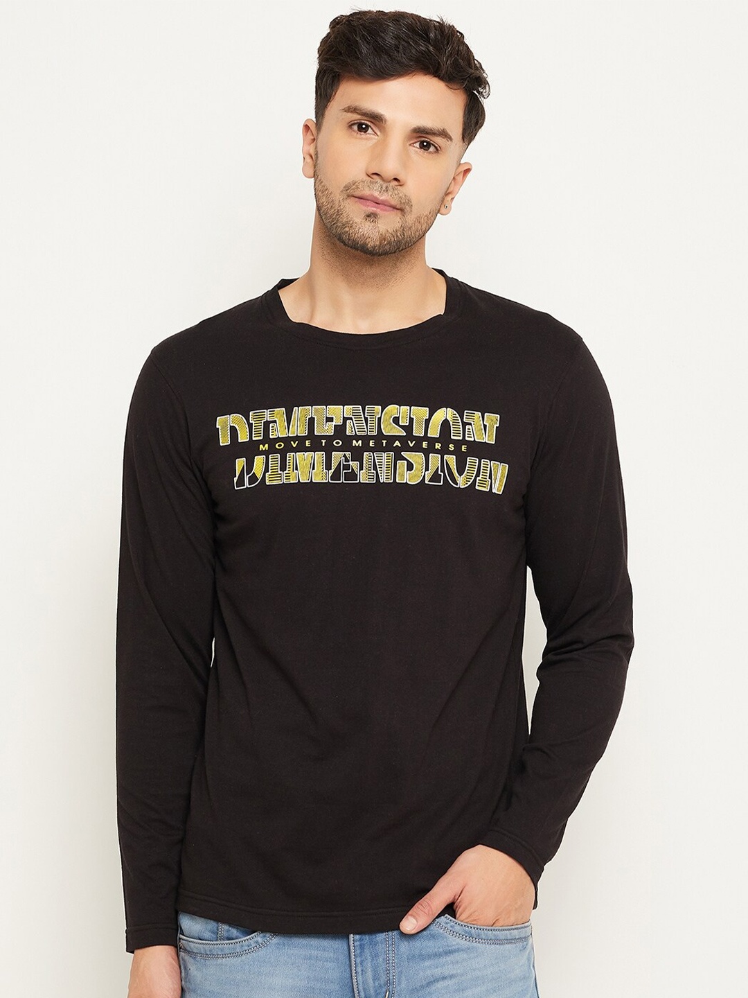 

Club York Typography Printed Cotton T-shirt, Black