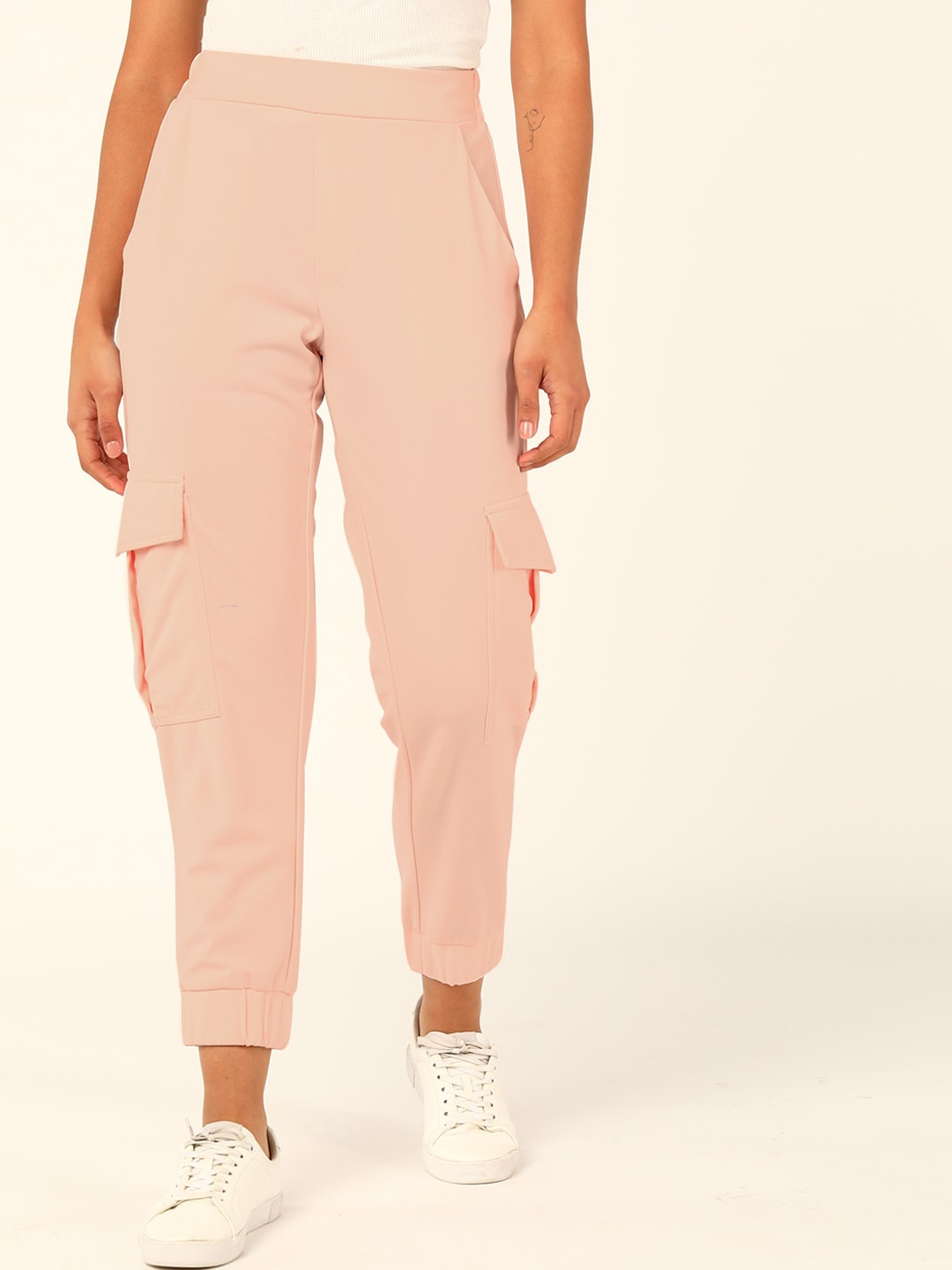 

Mast & Harbour Women Mid-Rise Joggers, Peach