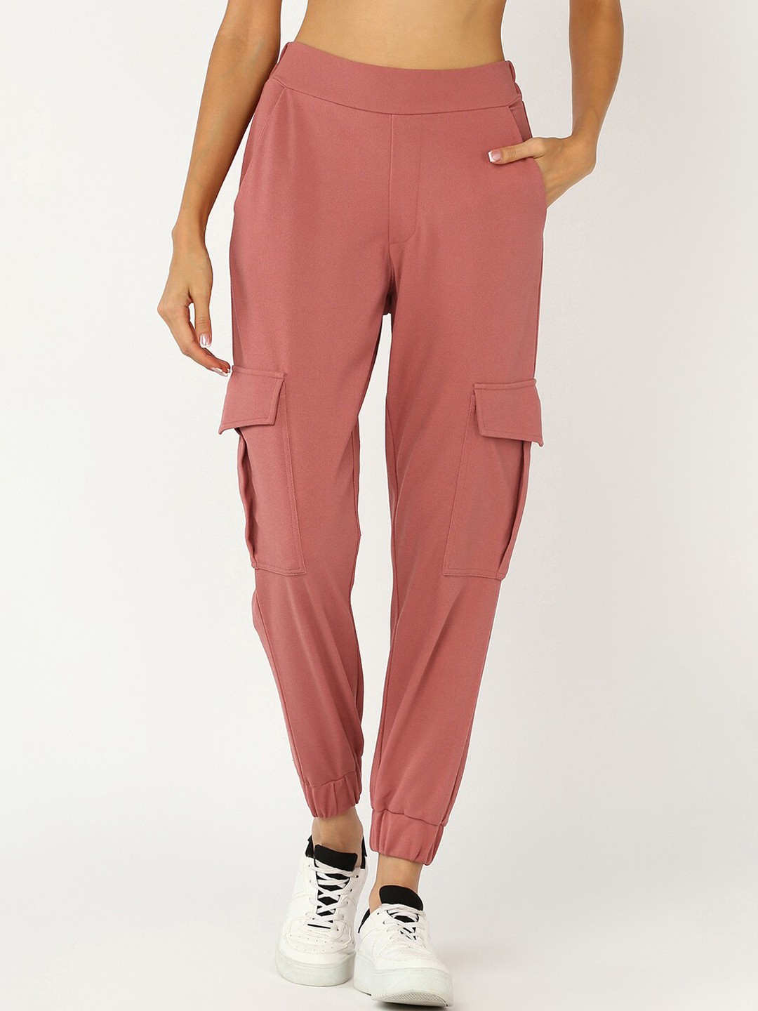 

Mast & Harbour Women Pink Mid-Rise Joggers