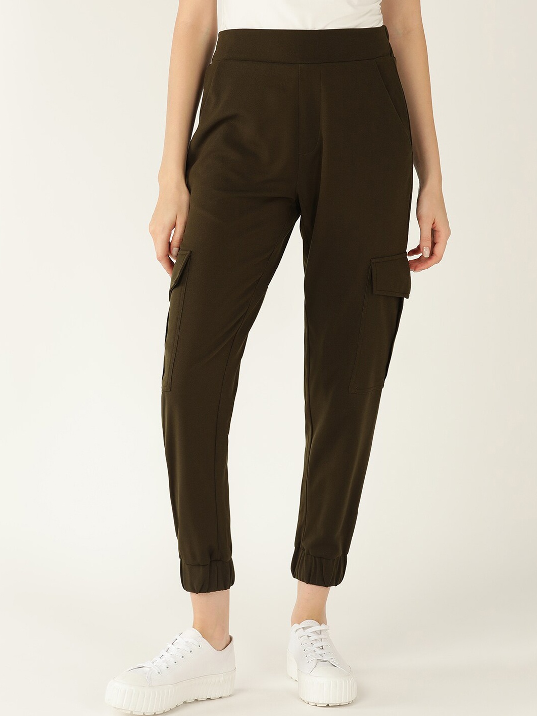 

Mast & Harbour Women Mid-Rise Joggers, Olive