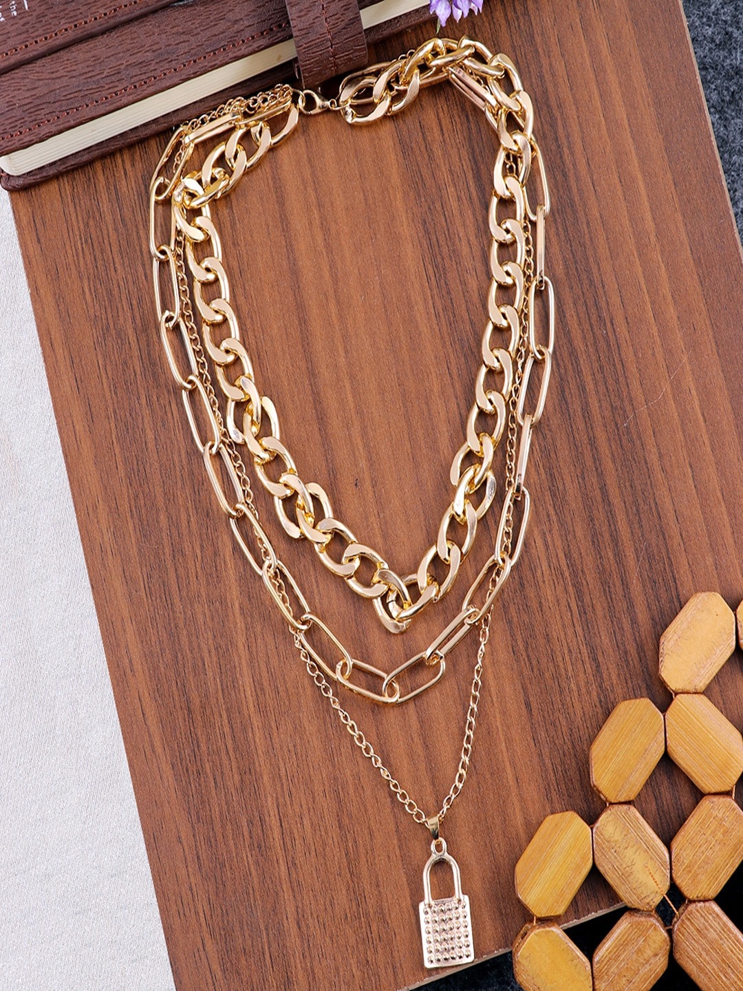 

UNIVERSITY TRENDZ Gold-Plated Layered Necklace