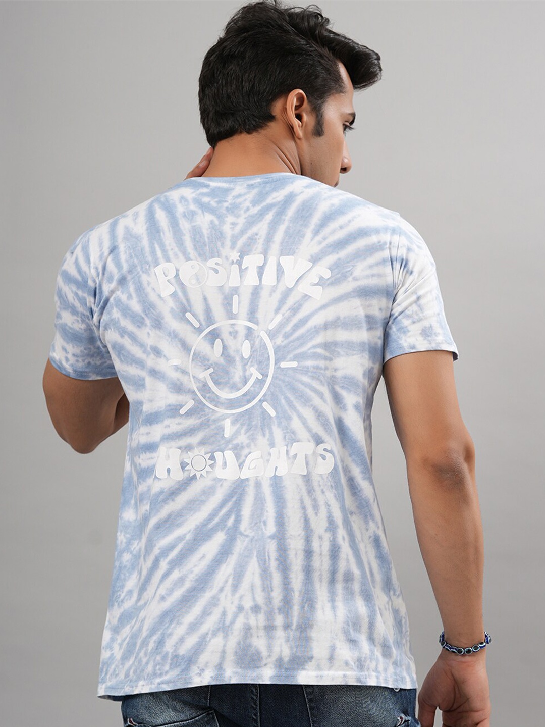 

Tistabene Tie and Dye Dyed Round Neck Short Sleeves Cotton T-shirt, Blue