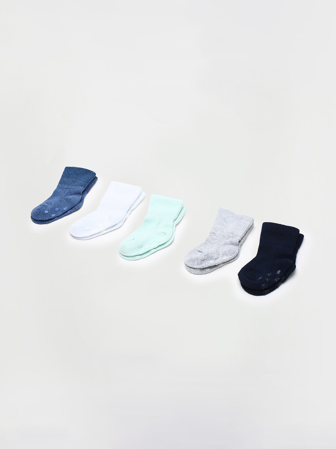 

max Boys Pack Of 5 Patterned Ankle-Length Socks, Blue