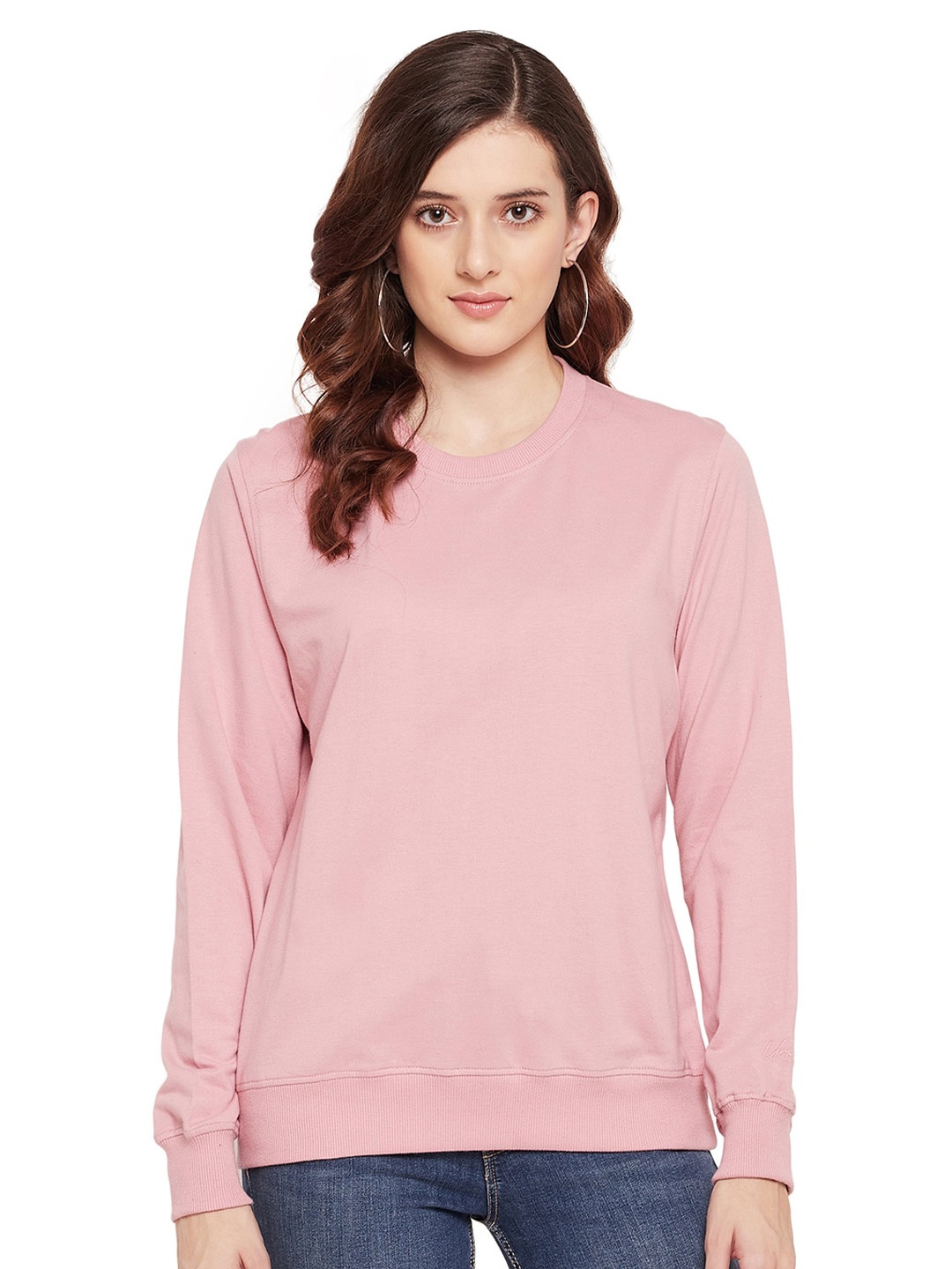 

URKNIT Pure Cotton Pullover Sweatshirt, Pink
