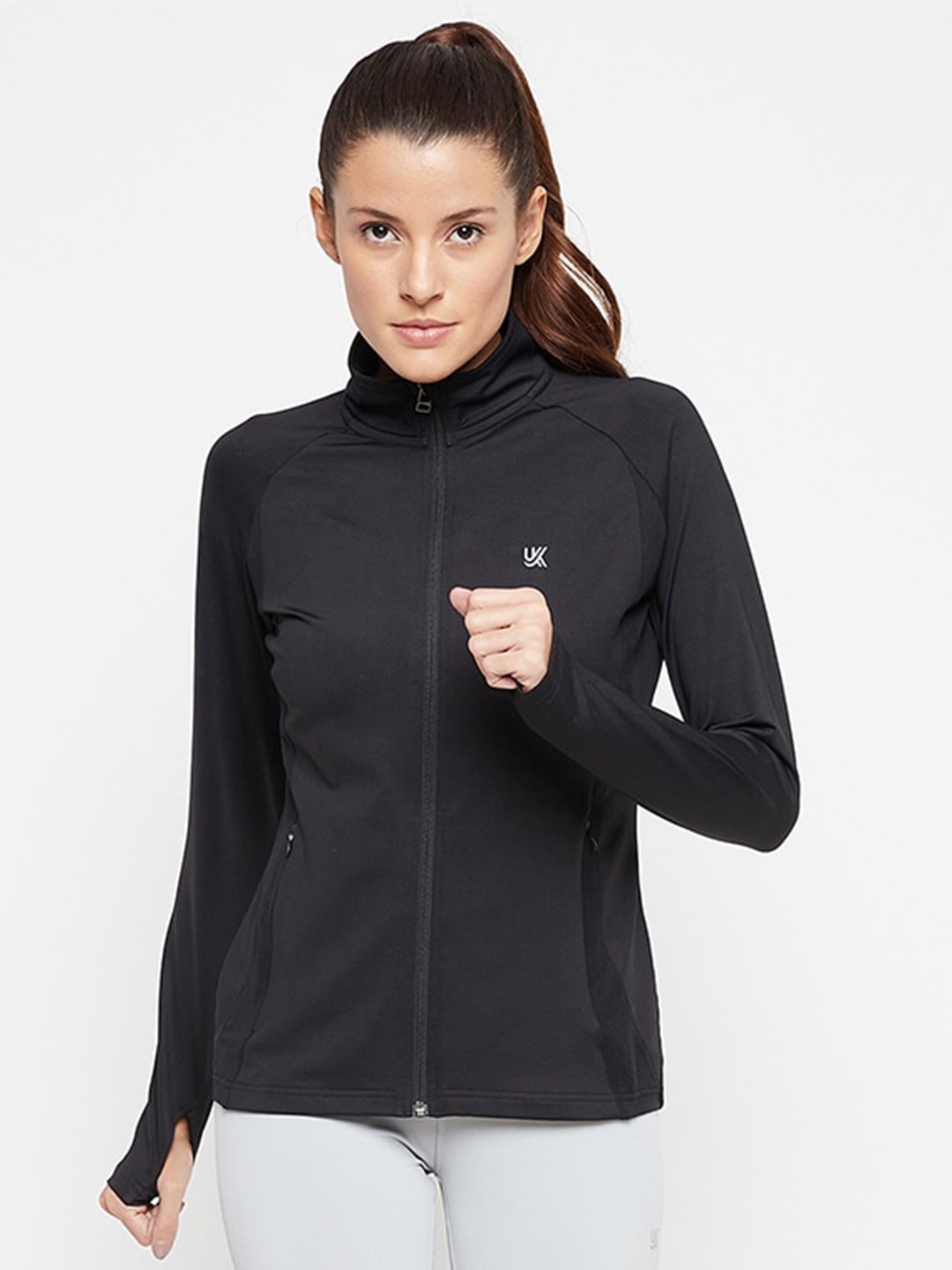 

URKNIT Mock Collar Sporty Jacket, Black