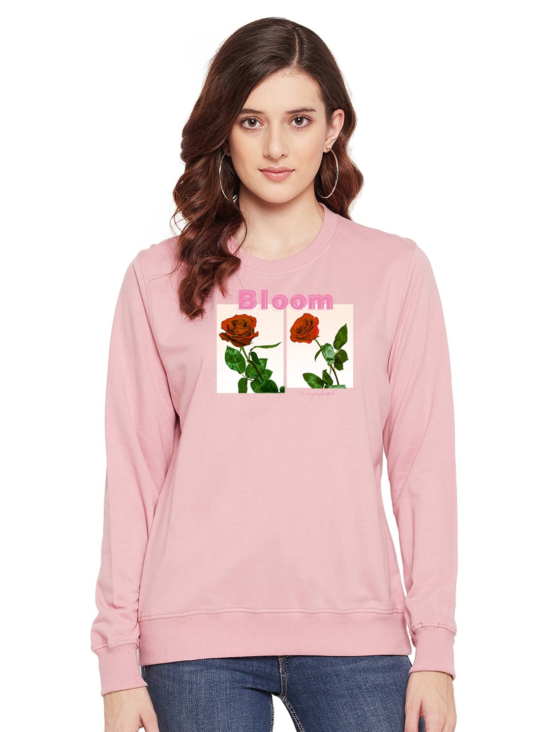 

URKNIT Printed Sweatshirt, Pink