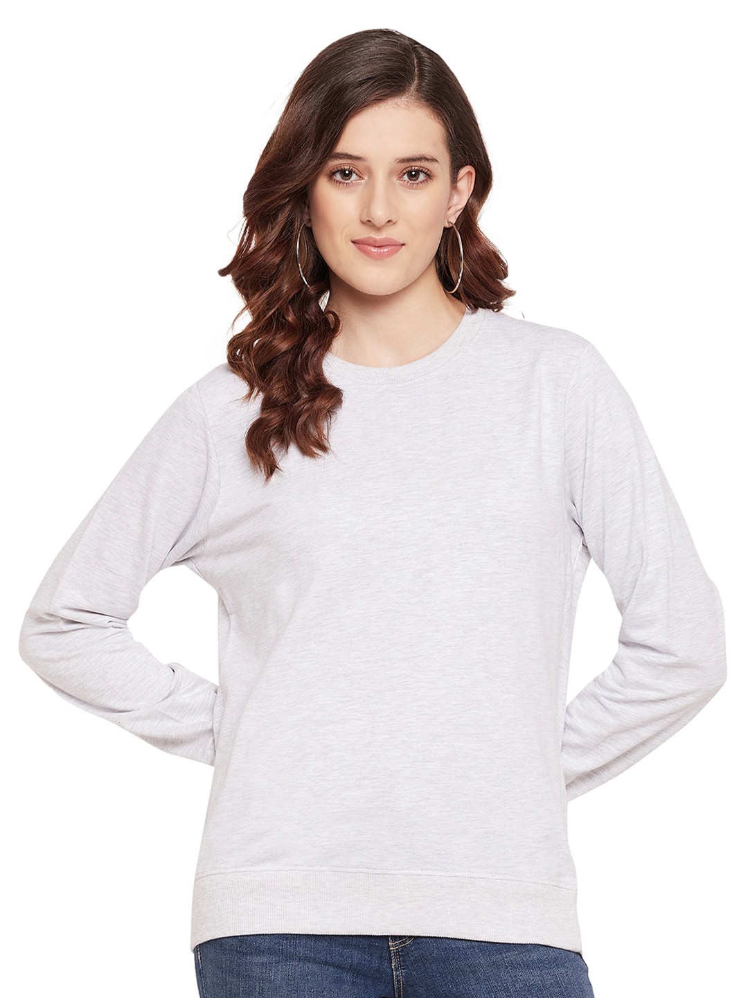

URKNIT Pure Cotton Pullover Sweatshirt, Grey