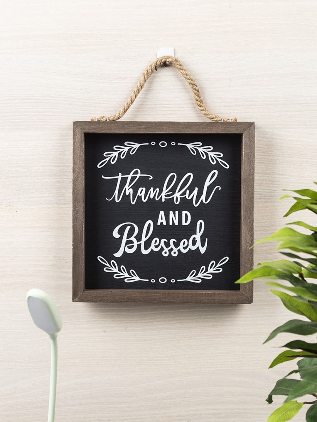 

MARKET99 Black & White Thankful And Blessed Quote Printed Wall Art