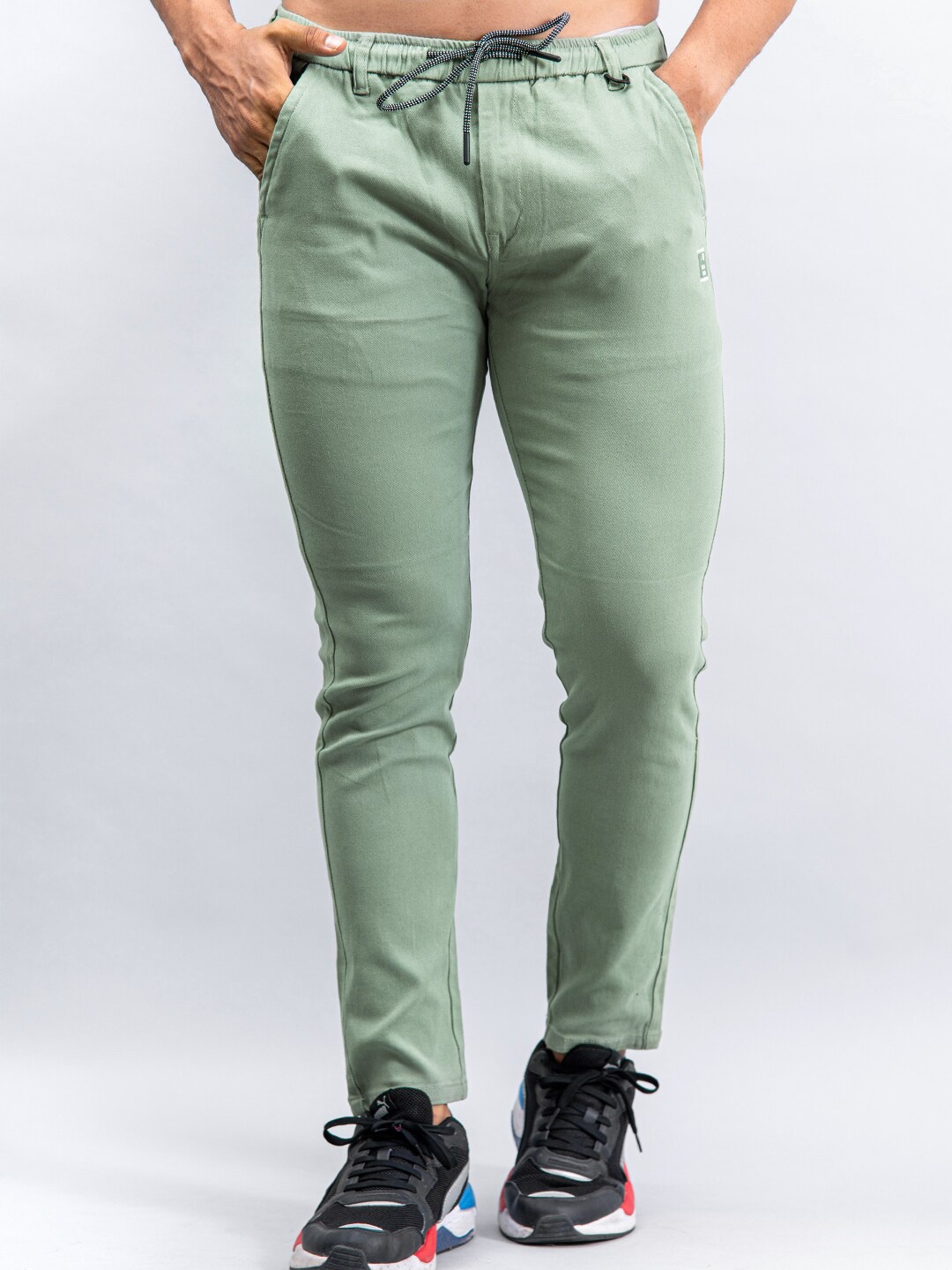 

Tistabene Men Mid-Rise Cotton Track Pants, Green