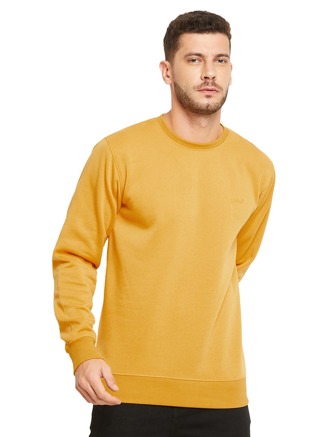 

URKNIT Round Neck Sweatshirt, Yellow