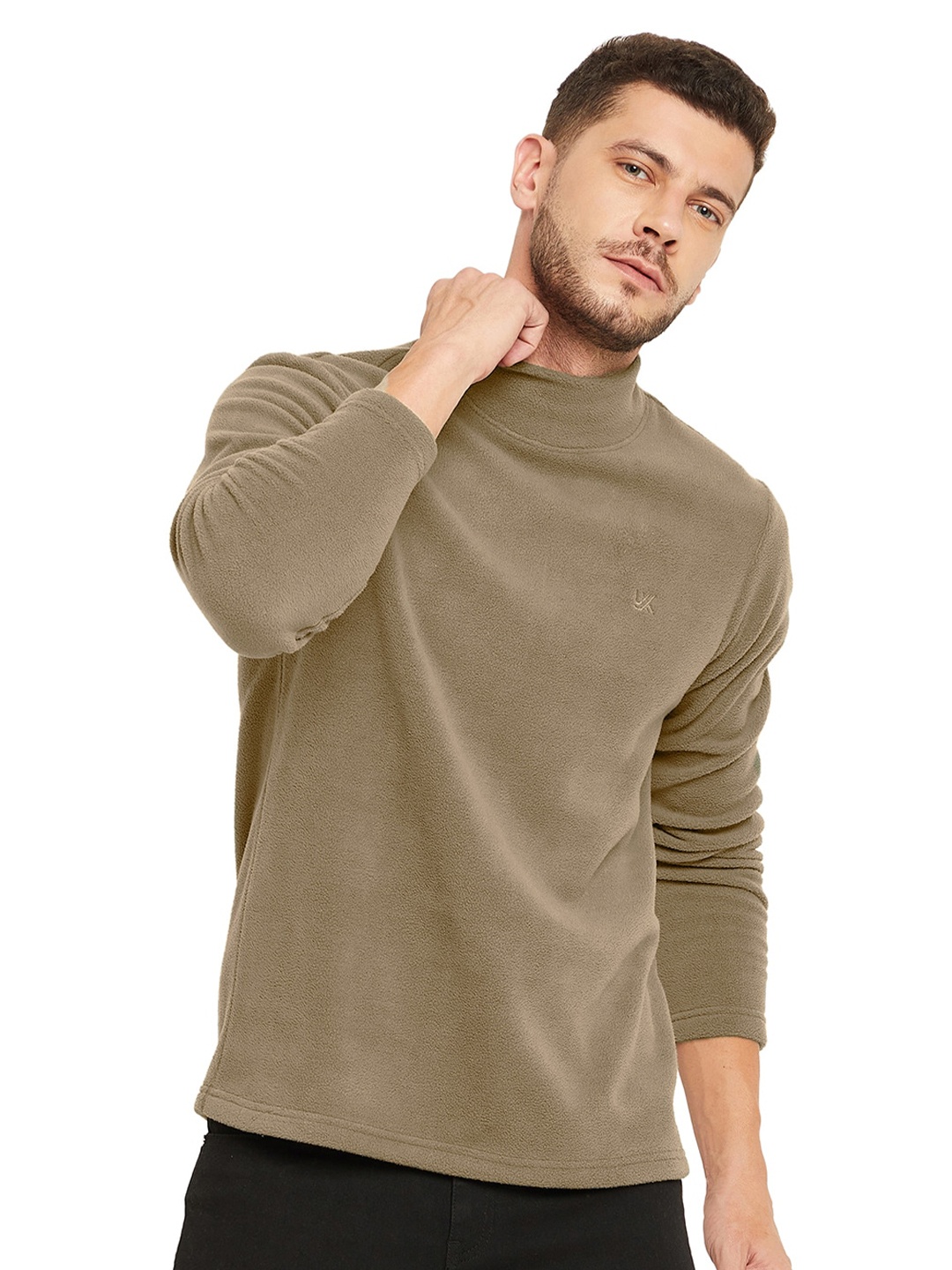 

URKNIT High Neck Sweatshirt, Beige