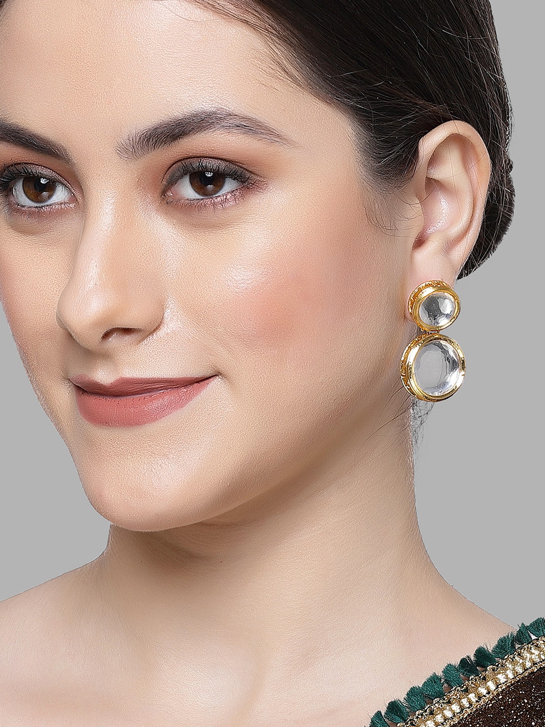 

KARATCART Gold-Plated Contemporary Drop Earrings