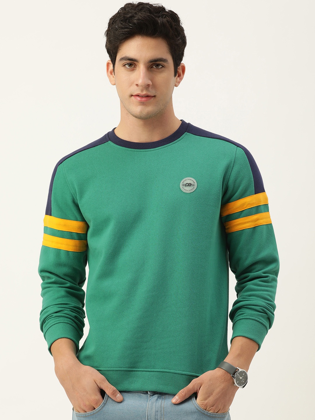 

Peter England Round Neck Sweatshirt, Green