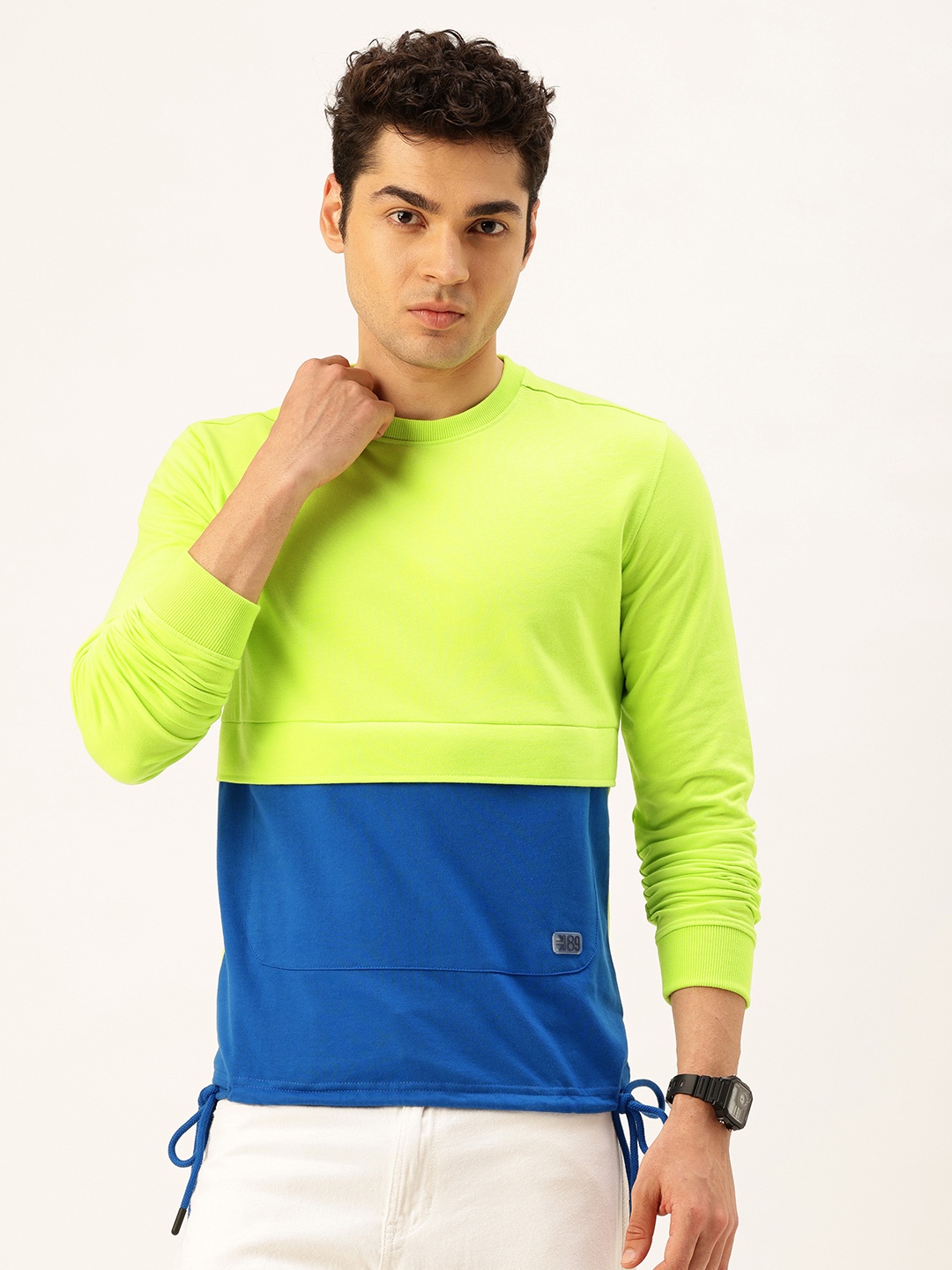 

Peter England Colourblocked Sweatshirt, Green