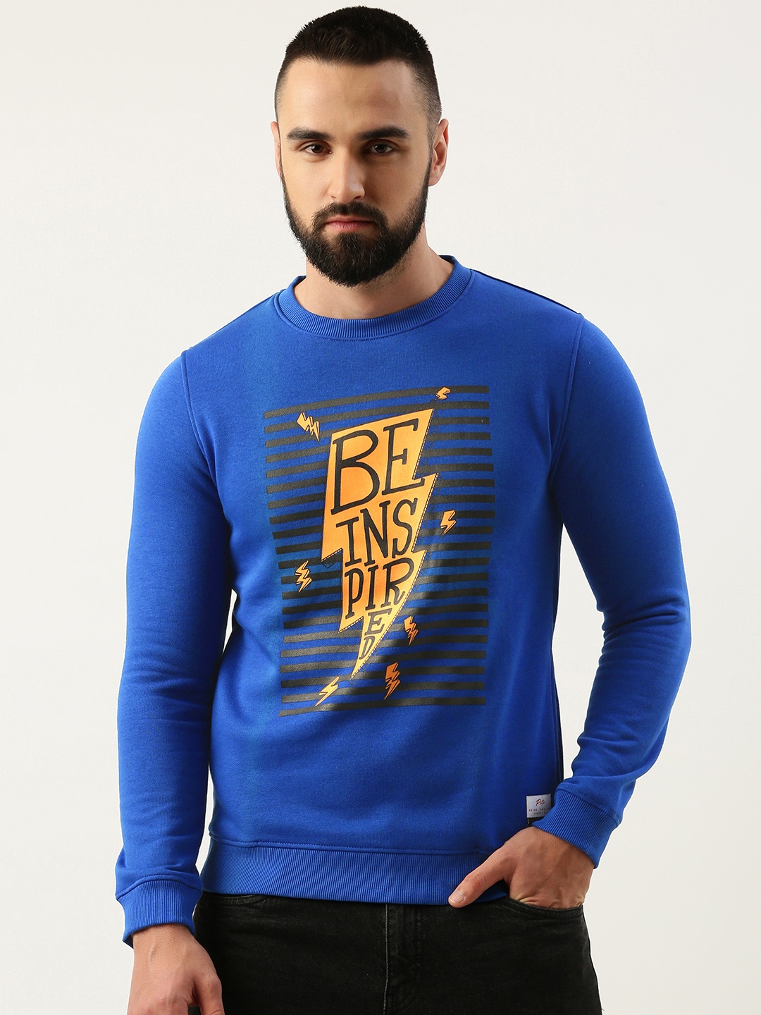 

Peter England Graphic Printed Pullover Sweatshirt, Blue