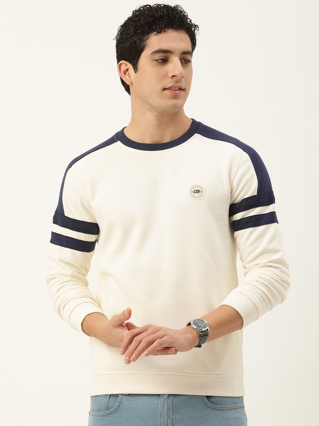 

Peter England Round Neck Sweatshirt, Off white