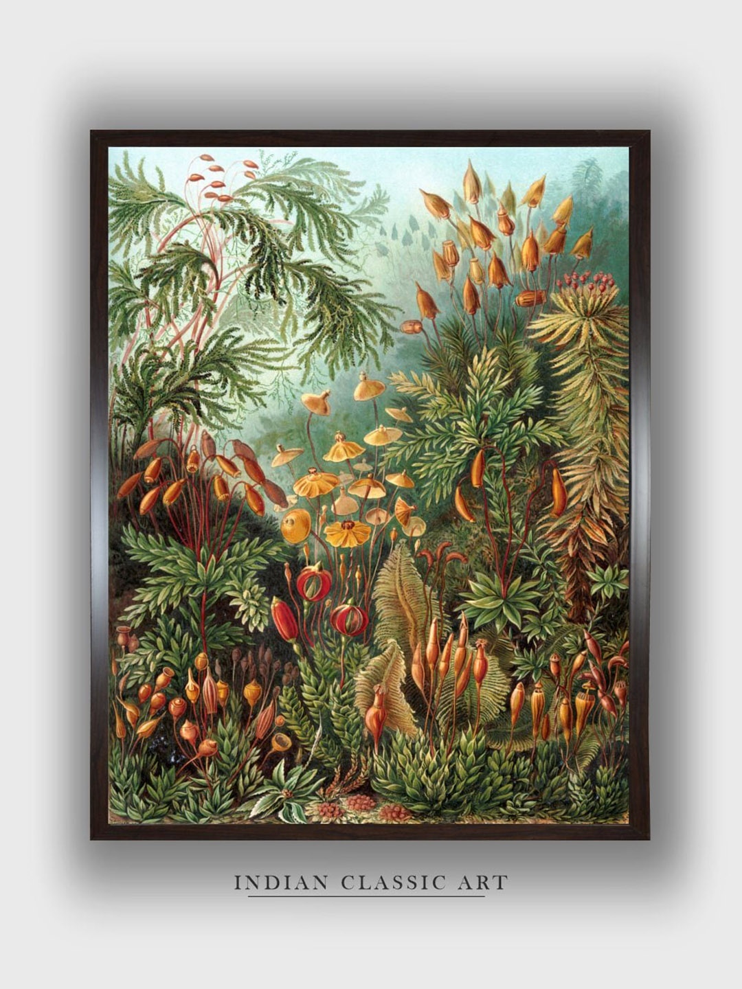 

INDIAN CLASSIC ART Green & Brown Framed Painting Wall Art