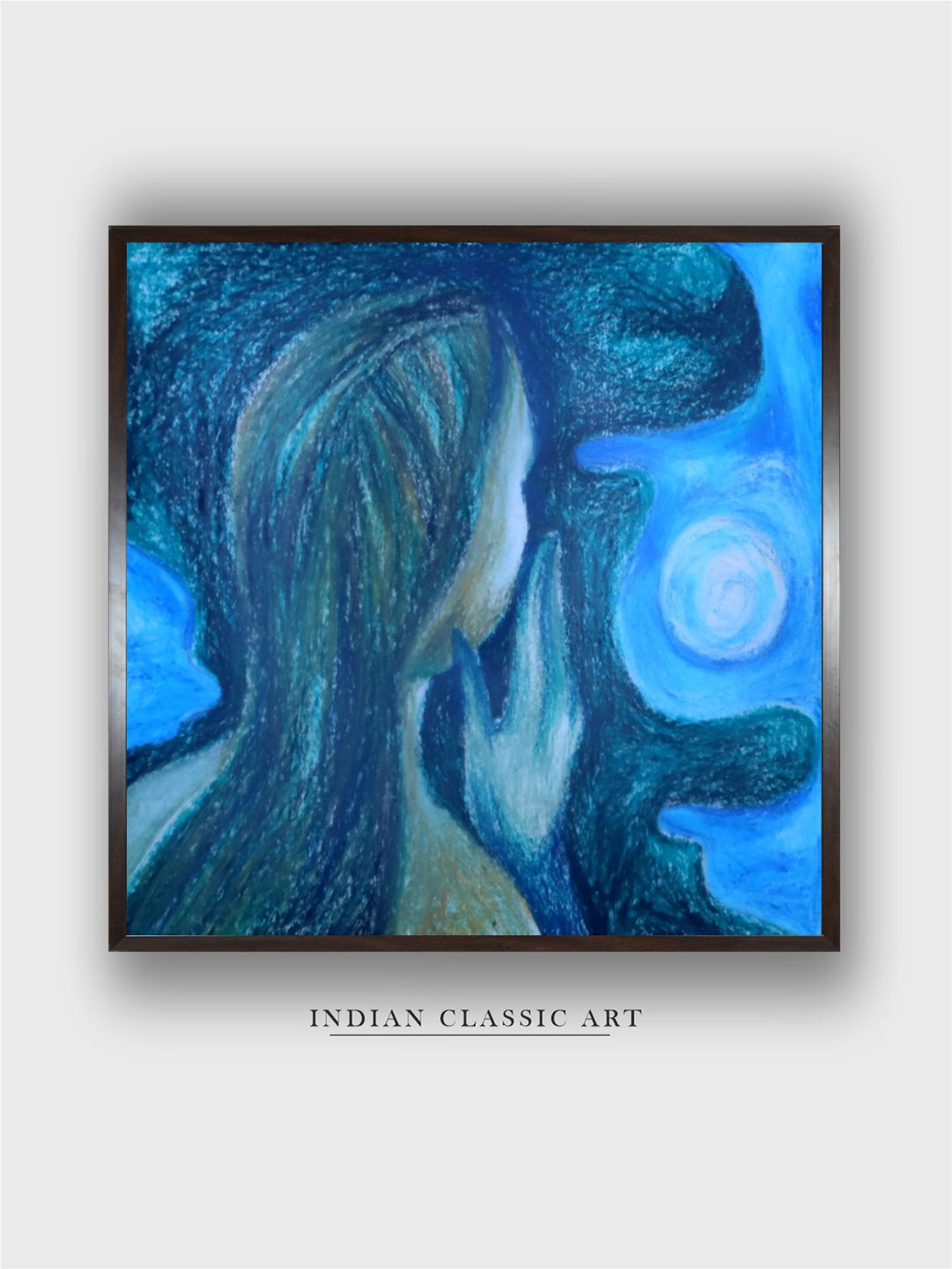 

INDIAN CLASSIC ART Blue & Green Indian Folk Painting Wall Art