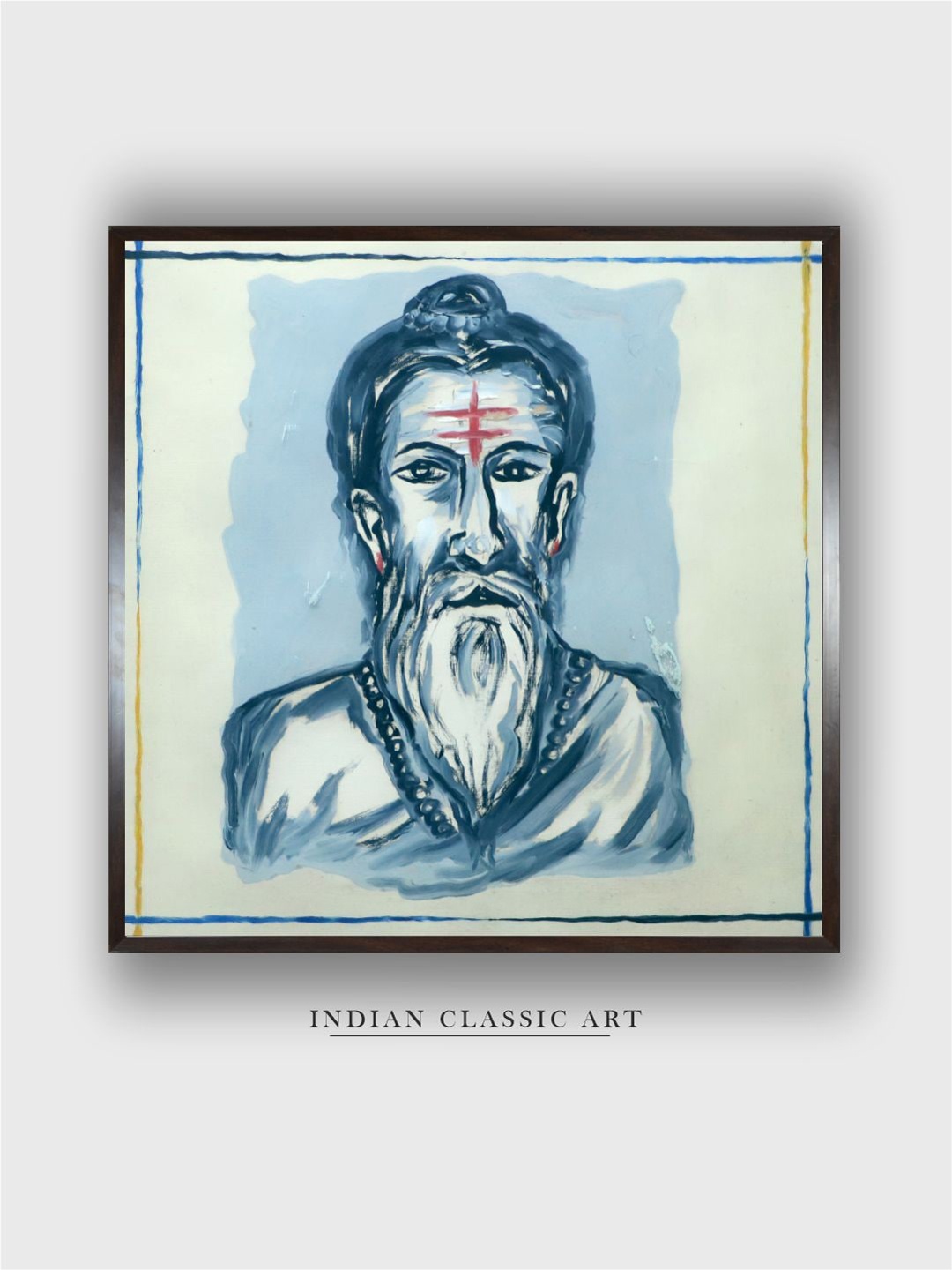 

INDIAN CLASSIC ART Pista Green & Grey Indian Folk Printed Canvas Wall Art