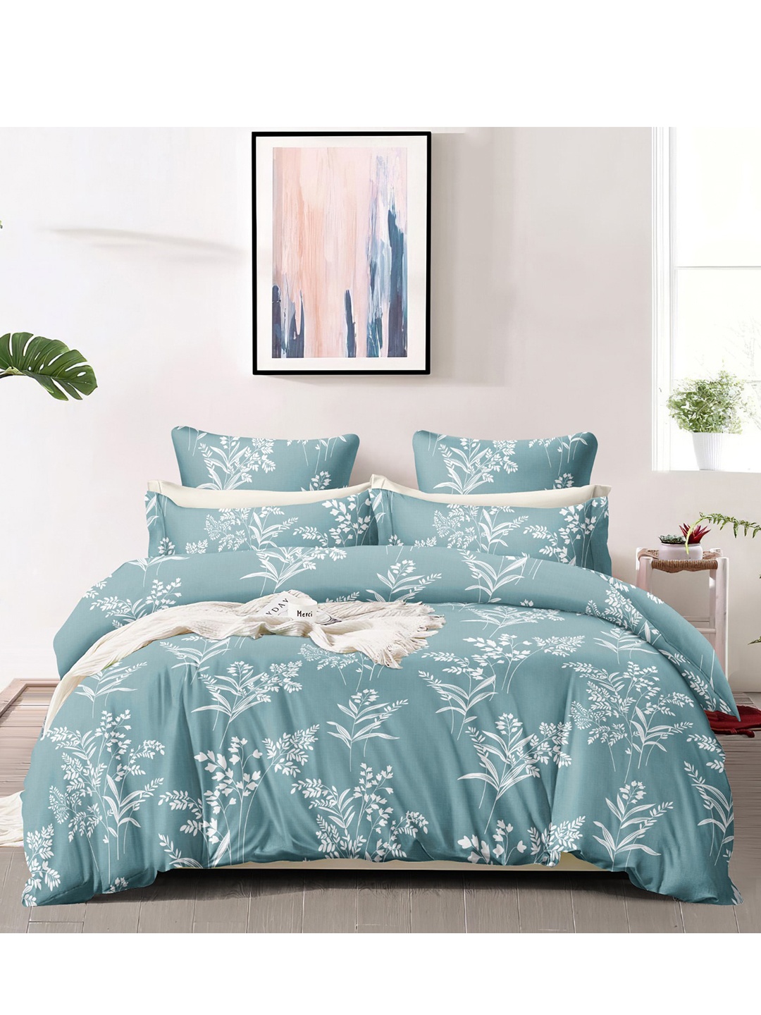 

Ariana Blue & White Floral King Bedsheet with 2 Pillow Covers