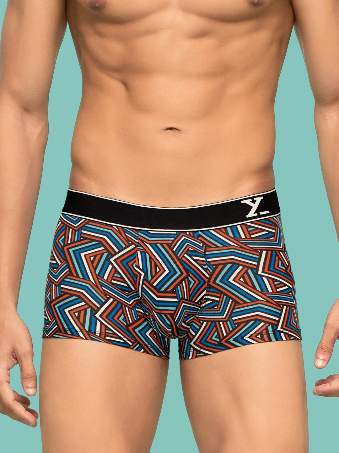 

XYXX Printed Intellifresh Breathable Cotton Trunks XYTRNK210, Black