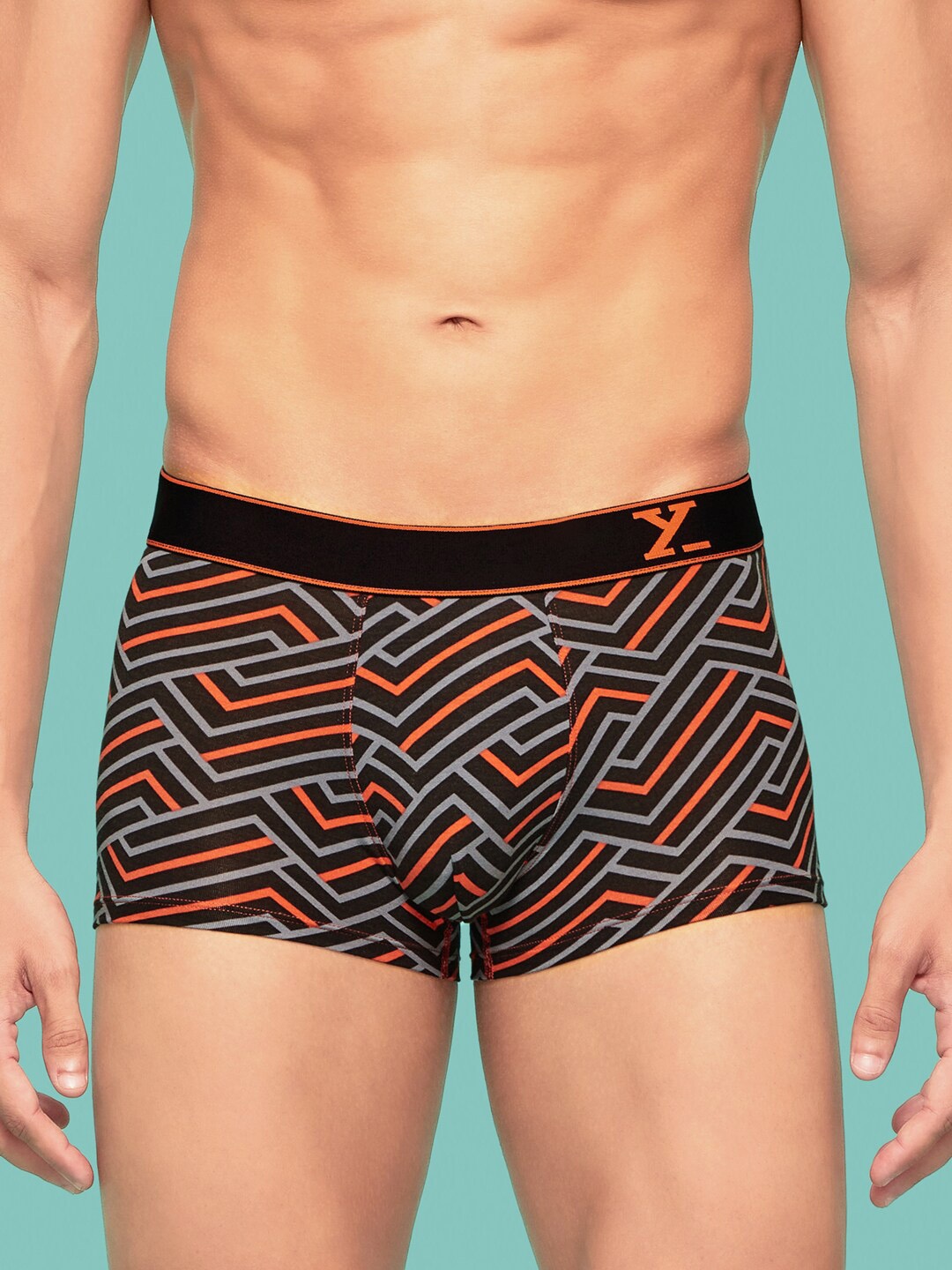 

XYXX Printed Cotton Breathable Trunks XYTRNK206, Black