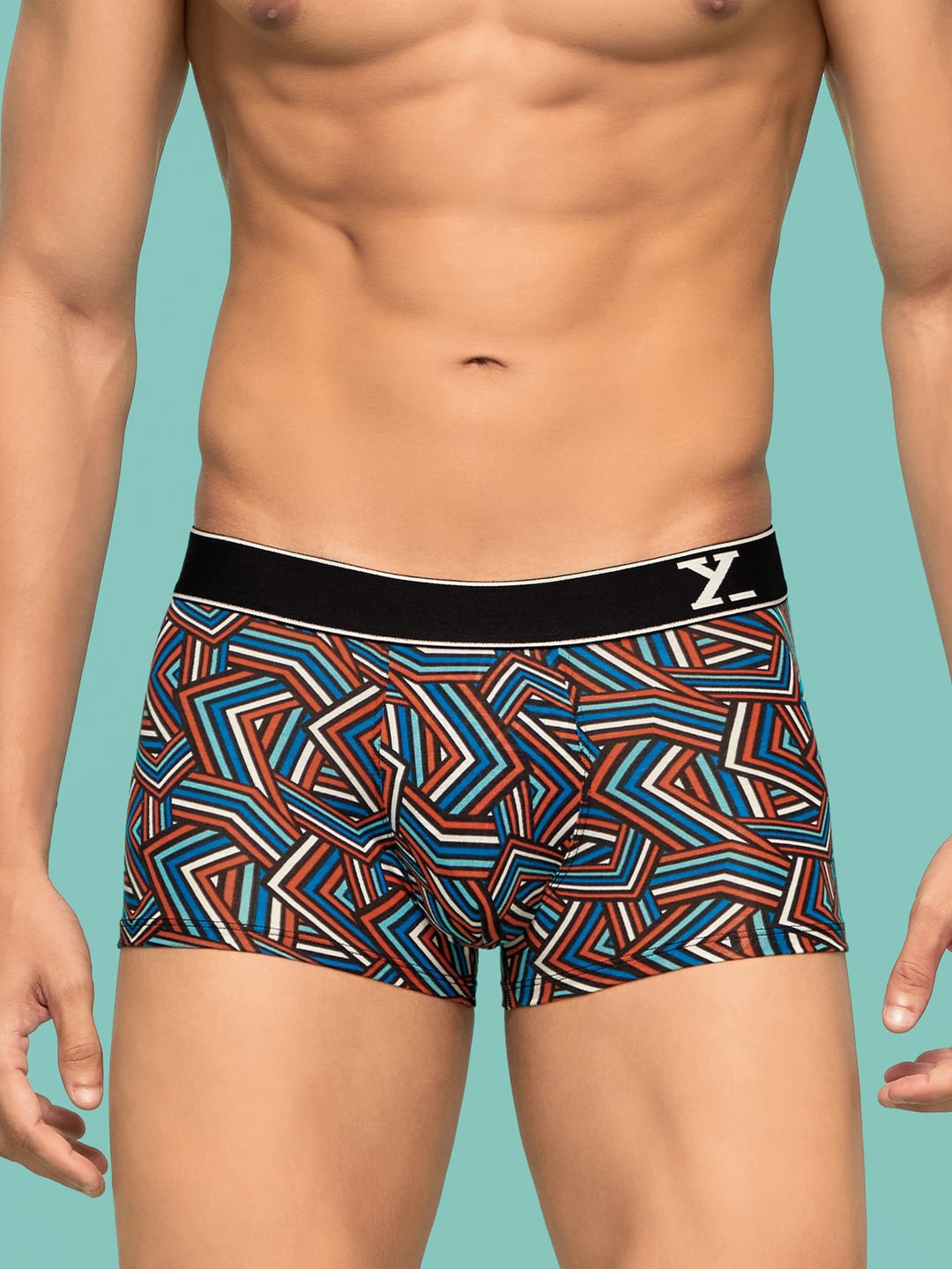 

XYXX Printed Breathable Cotton Trunks XYTRNK210, Black