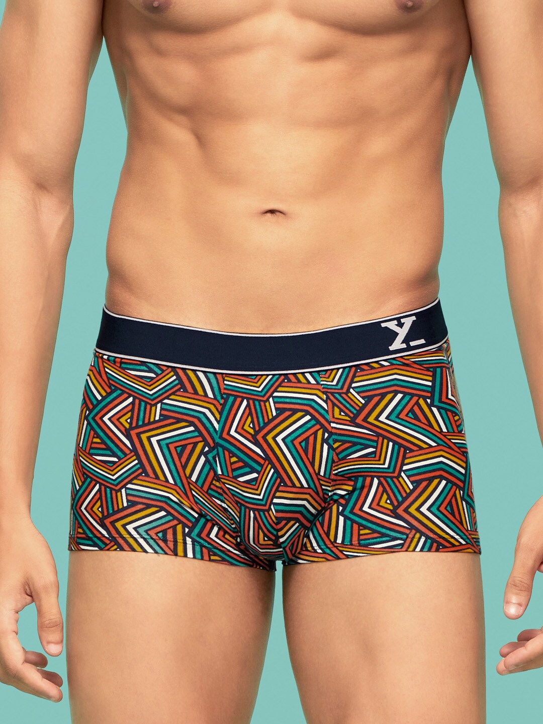 

XYXX Printed Breathable Cotton Trunks XYTRNK209, Black