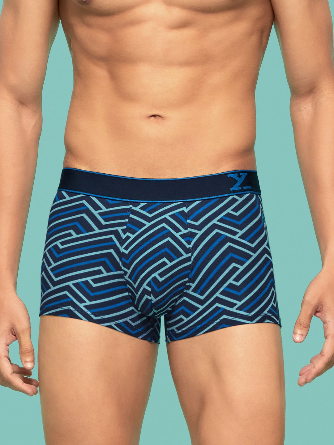 

XYXX Printed Breathable Cotton Trunks XYTRNK207, Blue