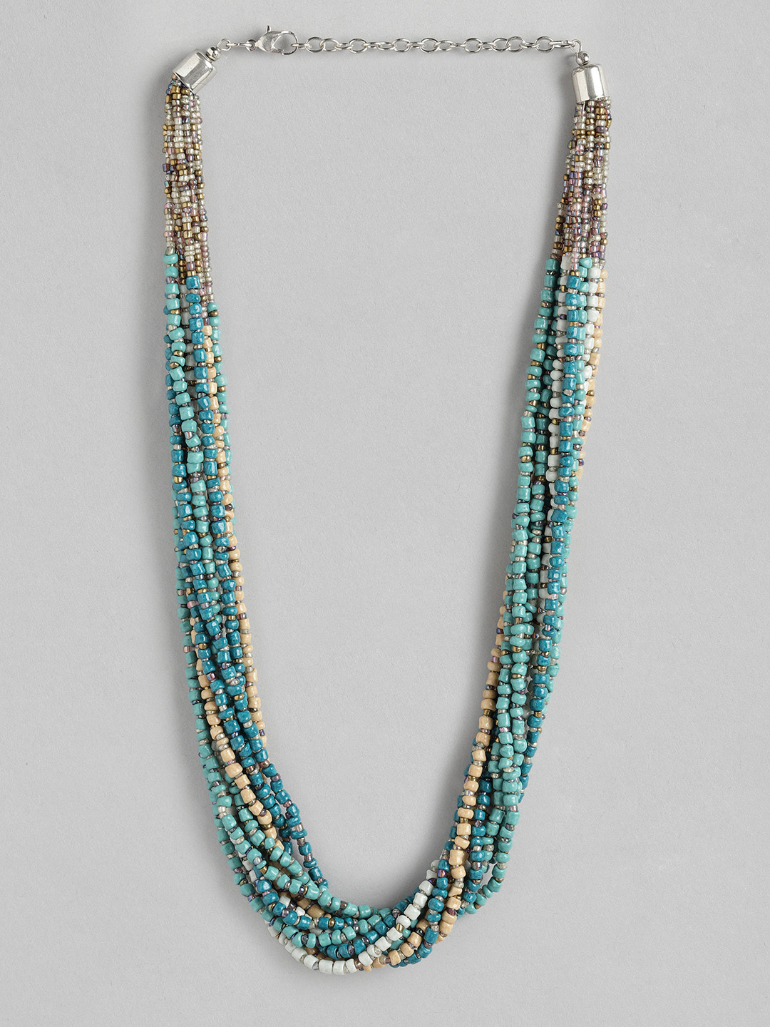 

RICHEERA Beaded Multi-Layered Statement Necklace, Blue
