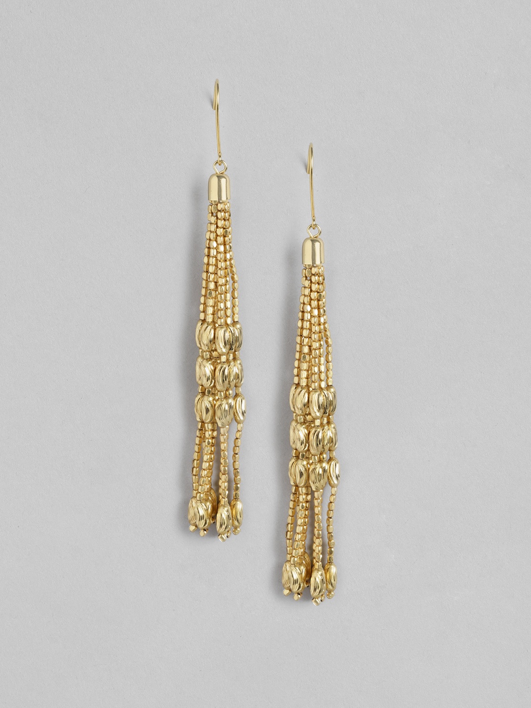 

RICHEERA Gold-Plated Teardrop Shaped Drop Earrings