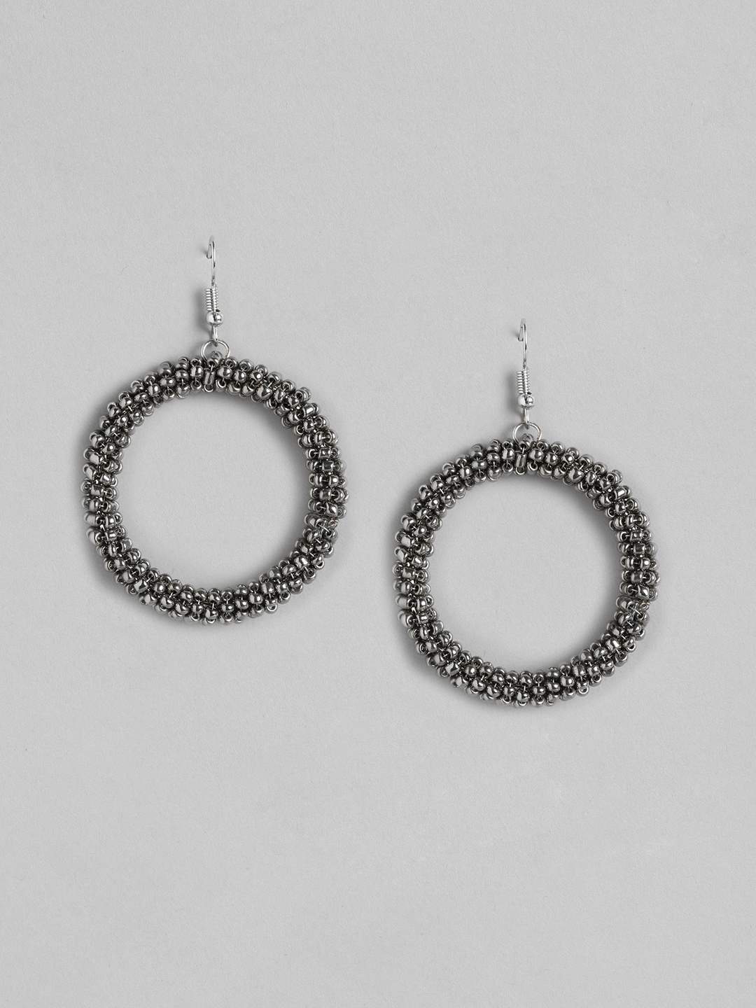 

RICHEERA Silver-Plated Circular Hoop Earrings