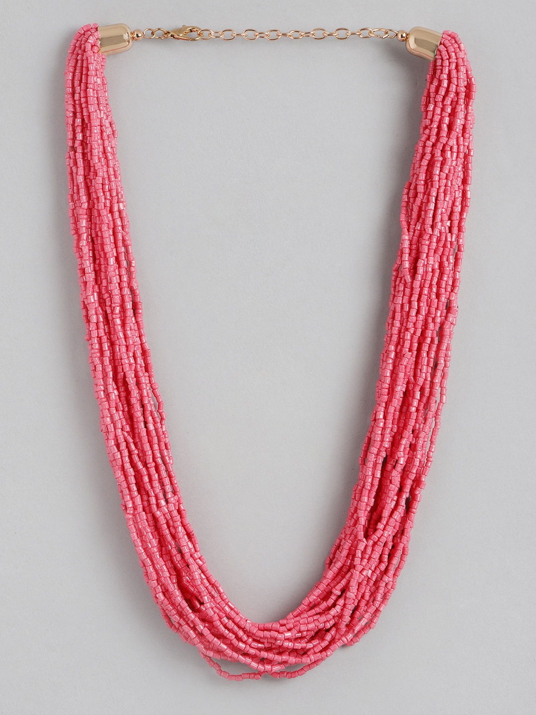 

RICHEERA Beaded Multi-Layered Statement Necklace, Fuchsia