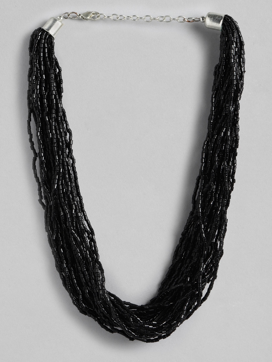 

RICHEERA Beaded Multi-Layered Statement Necklace, Black