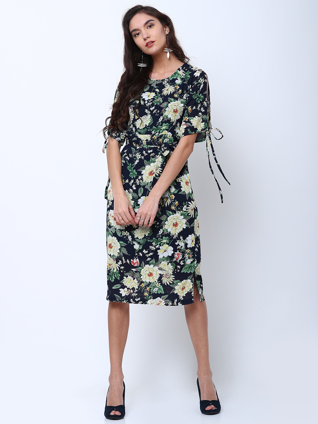 

Tokyo Talkies Women Navy Blue Printed A-Line Dress