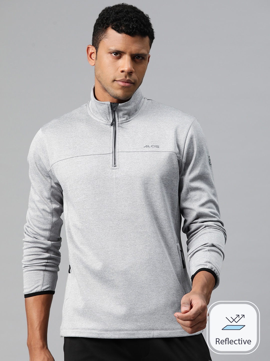 

Alcis Men Solid Sweatshirt, Grey
