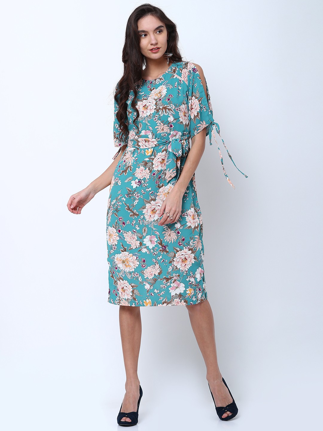 

Tokyo Talkies Women Green Printed A-Line Dress
