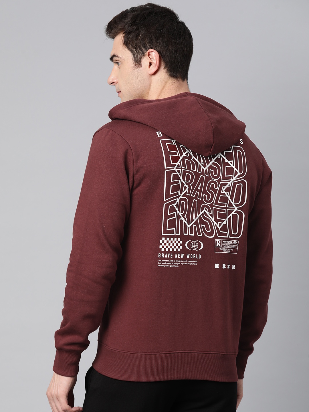 

Alcis Typography Printed Hooded Tailored Jacket, Brown