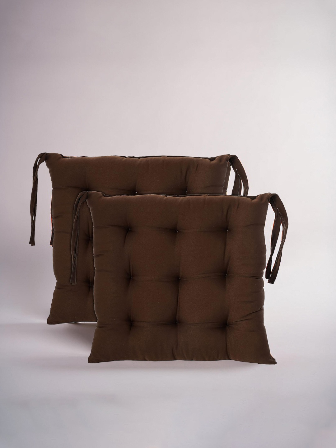 

Kuber Industries Brown 2 Pieces Cotton Square Chair Pads